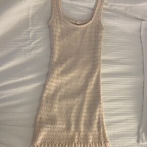 GB Girls Cream Crochet Midi Dress